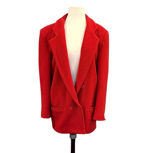 Elliott Lauren Jackets & Blazers - ELLIOTT LAUREN Vintage Red Wool Double Breasted Blazer Jacket Size 12